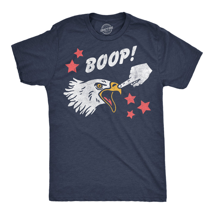 Funny Heather Navy - Boop Bald Eagle Boop Bald Eagle Mens T Shirt Nerdy Fourth Of July animal Tee