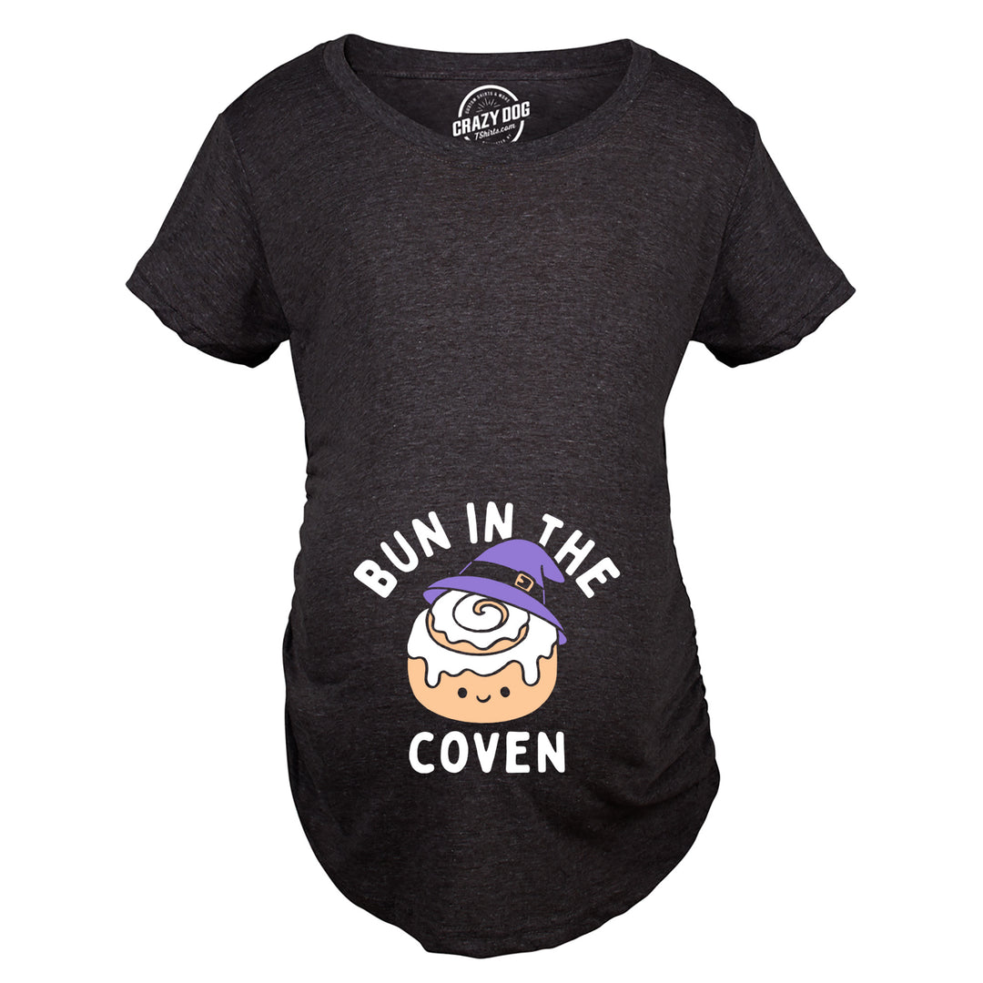 Funny Heather Black - Bun Coven Bun In The Coven Maternity T Shirt Nerdy Halloween Tee