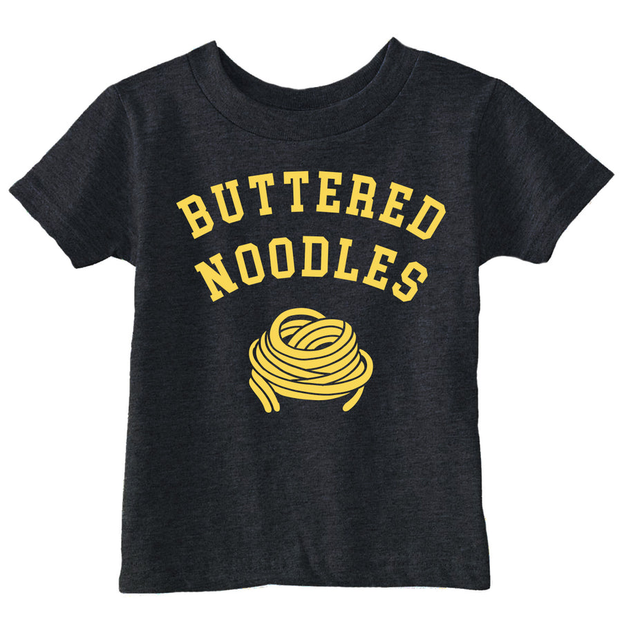 Funny Heather Black - Buttered Noodles Buttered Noodles Toddler T Shirt Nerdy food Tee
