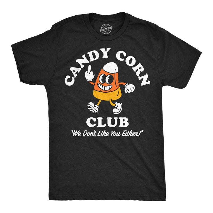 Funny Heather Black - Candy Corn Club Candy Corn Club Mens T Shirt Nerdy Halloween offensive food Tee