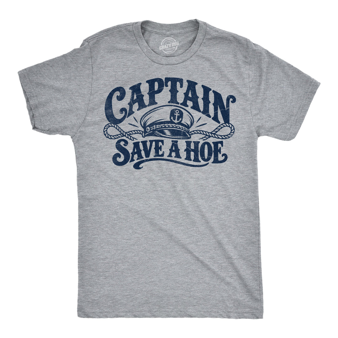 Funny Light Heather Grey - Captain Save A Hoe Captain Save A Hoe Mens T Shirt Nerdy offensive Tee