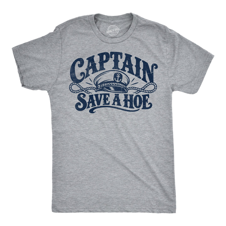 Funny Light Heather Grey - Captain Save A Hoe Captain Save A Hoe Mens T Shirt Nerdy offensive Tee
