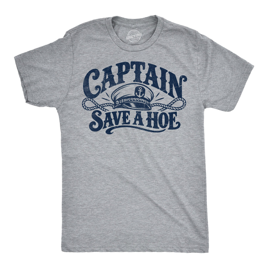 Funny Light Heather Grey - Captain Save A Hoe Captain Save A Hoe Mens T Shirt Nerdy offensive Tee
