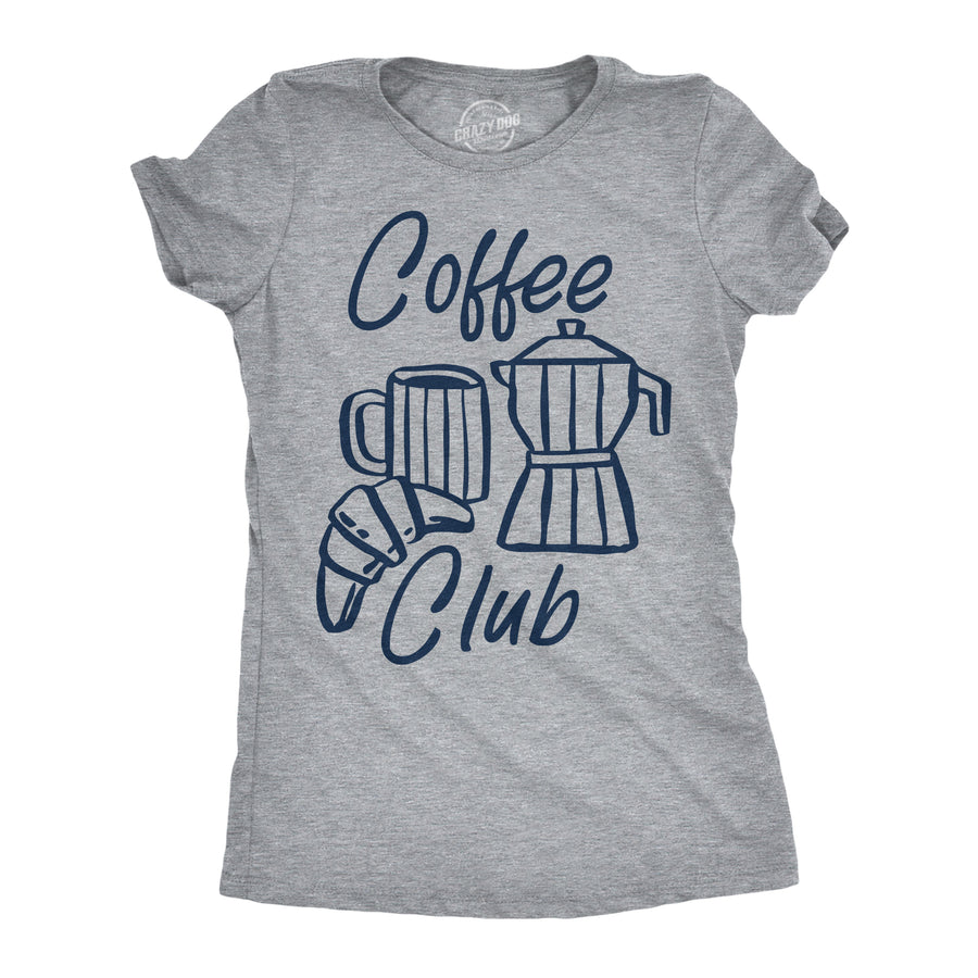 Funny Light Heather Grey - Coffee Club Coffee Club Womens T Shirt Nerdy coffee Tee