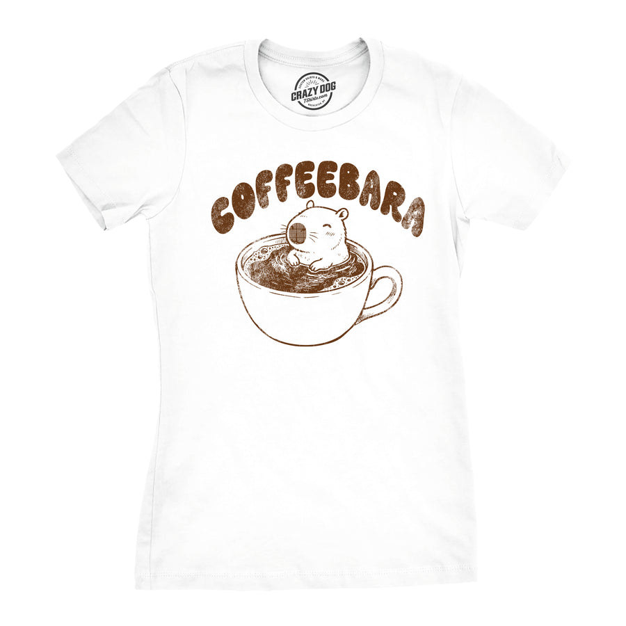 Funny White - Coffeebara Coffeebara Womens T Shirt Nerdy coffee animal Tee