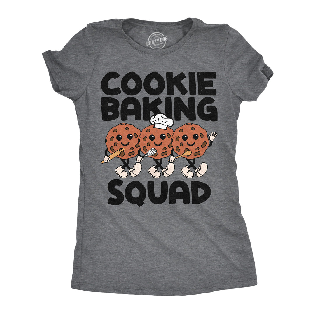 Funny Dark Heather Grey - Cookie Baking Squad Cookie Baking Squad Womens T Shirt Nerdy food Tee