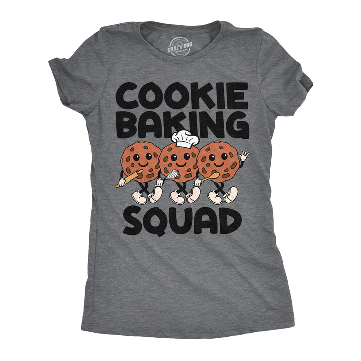 Funny Dark Heather Grey - Cookie Baking Squad Cookie Baking Squad Womens T Shirt Nerdy food Tee