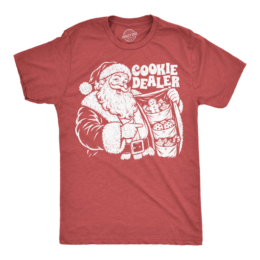 Funny Heather Red - Cookie Dealer Cookie Dealer Mens T Shirt Nerdy Christmas food Tee