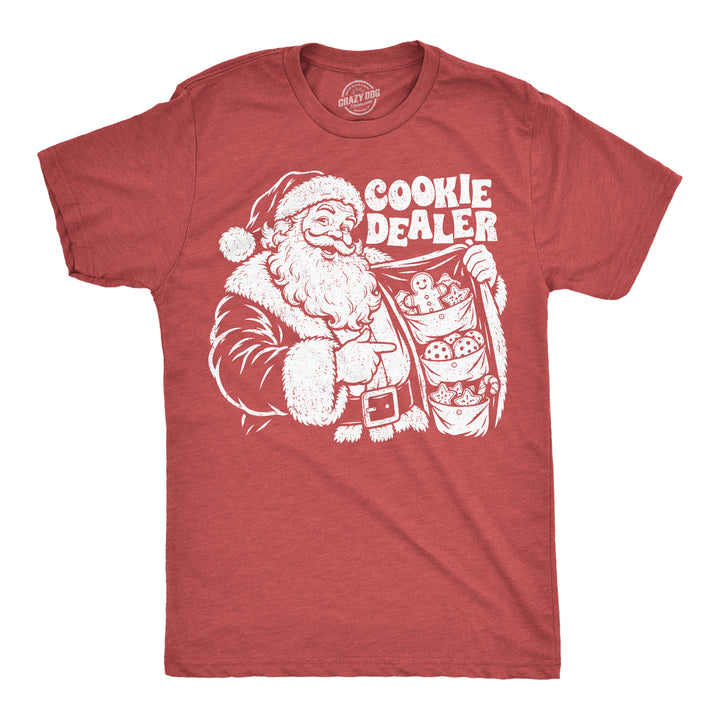 Funny Heather Red - Cookie Dealer Cookie Dealer Mens T Shirt Nerdy Christmas food Tee