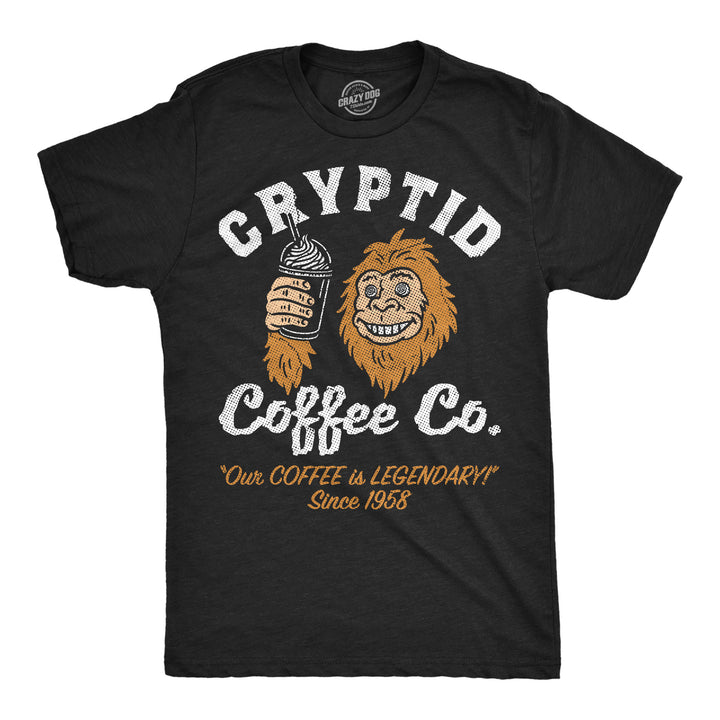 Funny Heather Black - Cryptid Coffee Cryptid Coffee Co Mens T Shirt Nerdy coffee Tee