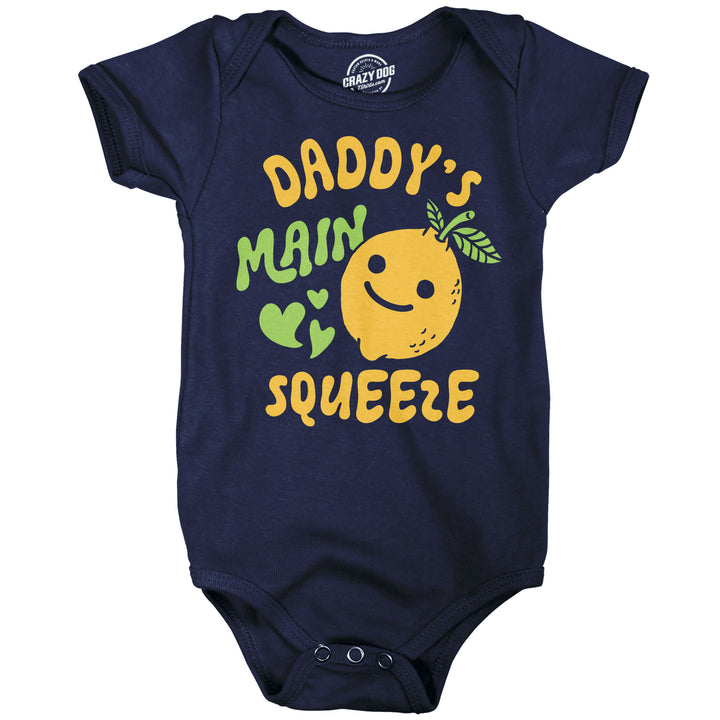 Funny Heather Navy - Daddy Main Squeeze Daddys Main Squeeze Onesie Nerdy food Tee