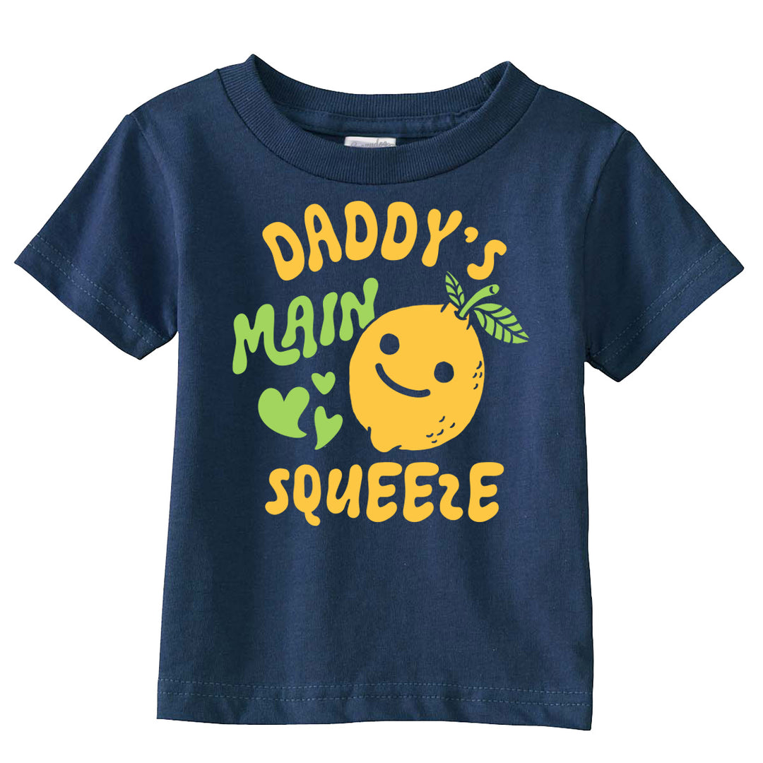 Funny Heather Navy - Daddy Main Squeeze Daddys Main Squeeze Toddler T Shirt Nerdy food Tee