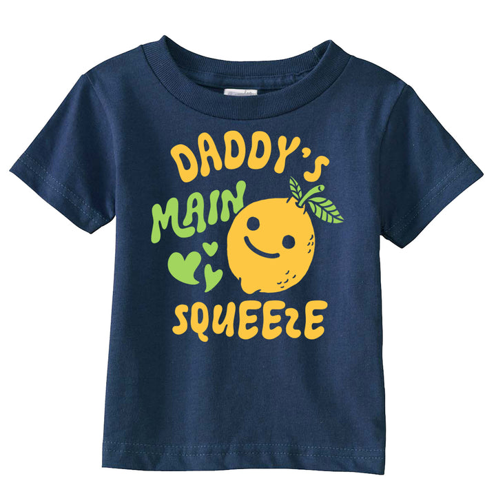 Funny Heather Navy - Daddy Main Squeeze Daddys Main Squeeze Toddler T Shirt Nerdy food Tee