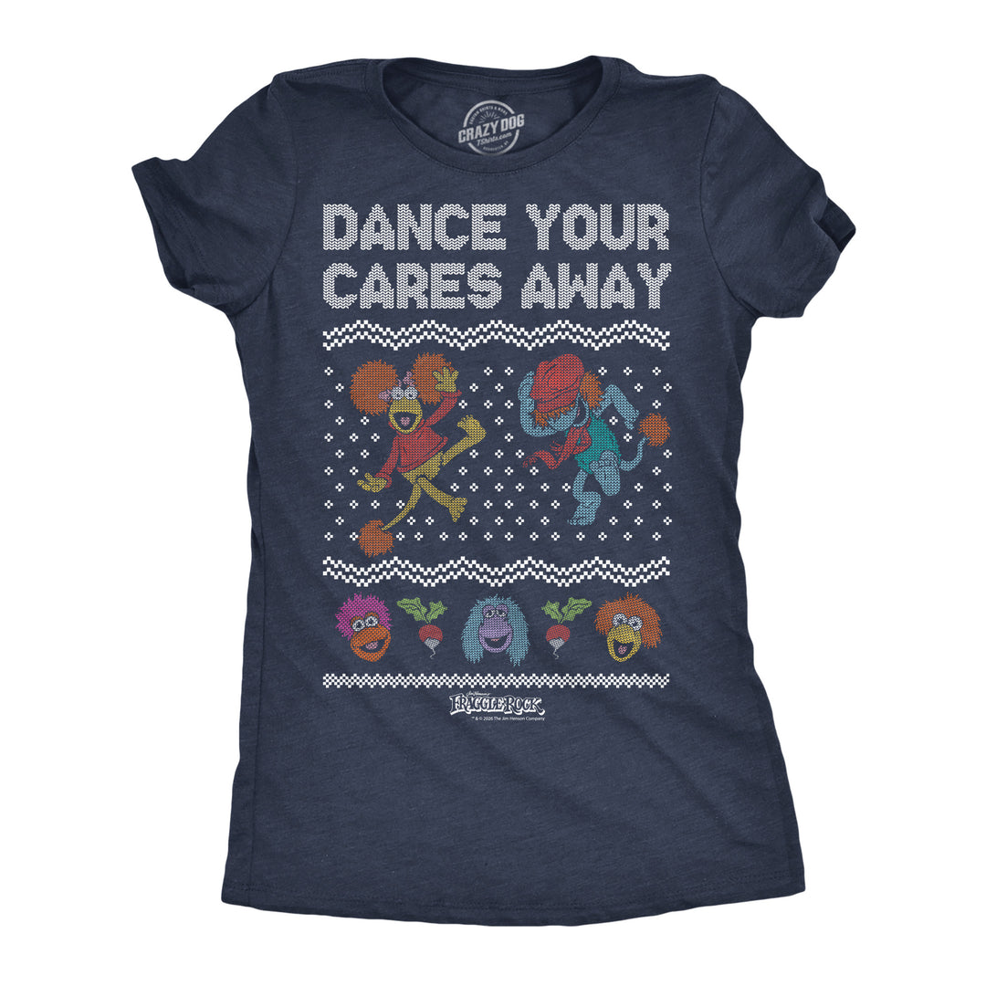 Funny Heather Navy - Dance Cares Away Dance Your Cares Away Womens T Shirt Nerdy Tv & Movies Tee