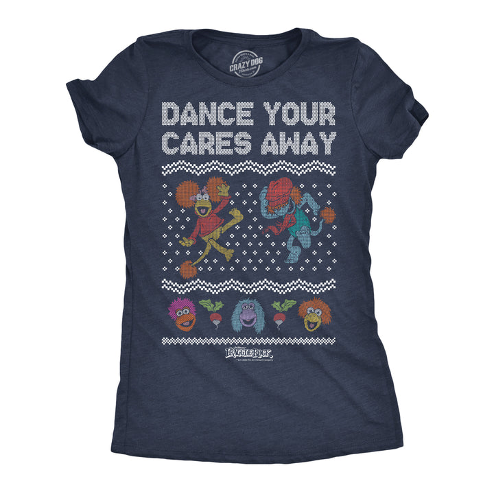 Funny Heather Navy - Dance Cares Away Dance Your Cares Away Womens T Shirt Nerdy Tv & Movies Tee