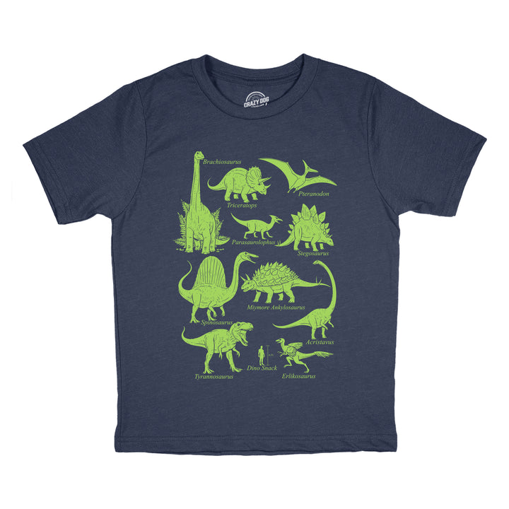 Funny Heather Navy - Dinos Human Snack Dinosaurs And Human Dino Snack Youth T Shirt Nerdy dinosaur Tee