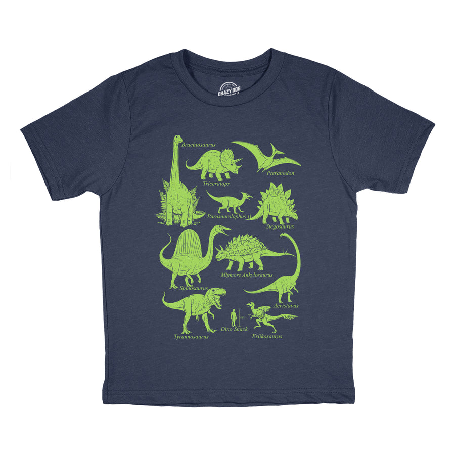Funny Heather Navy - Dinos Human Snack Dinosaurs And Human Dino Snack Youth T Shirt Nerdy dinosaur Tee