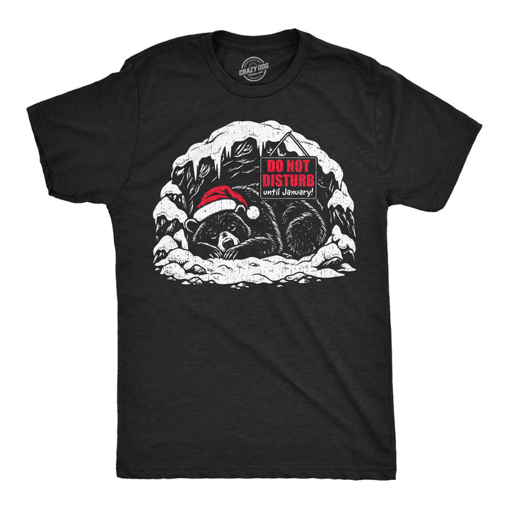 Funny Heather Black - Do Not Disturb January Do Not Disturb Until January Mens T Shirt Nerdy Christmas animal Tee