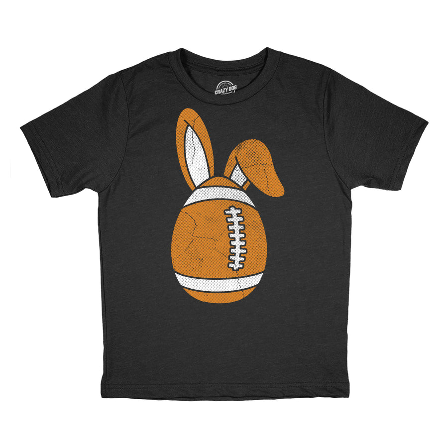 Funny Heather Black - Football Easter Egg Football Easter Egg Youth T Shirt Nerdy easter football Tee