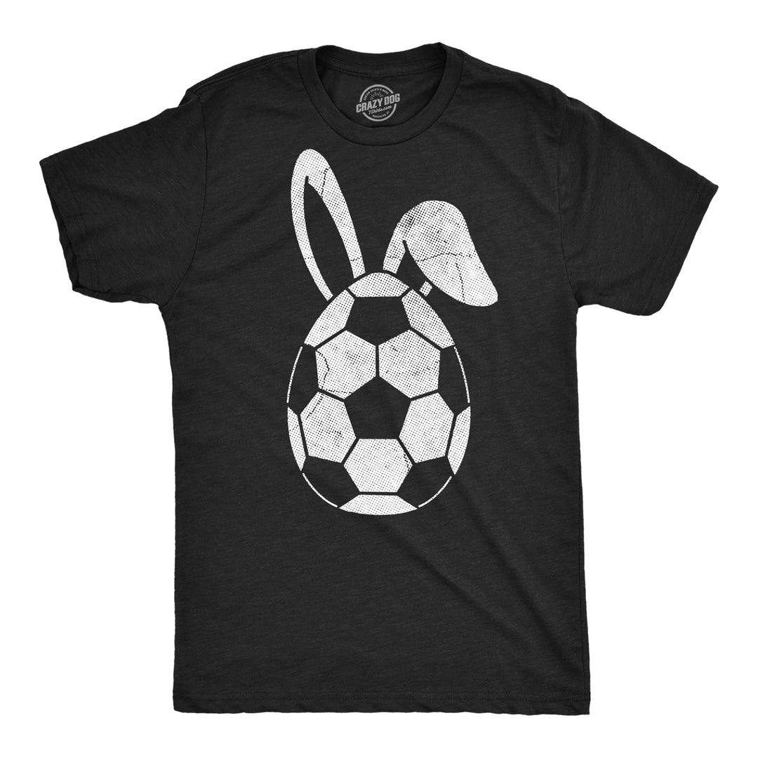 Funny Heather Black - Soccer Easter Egg Soccer Easter Egg Mens T Shirt Nerdy easter soccer Tee