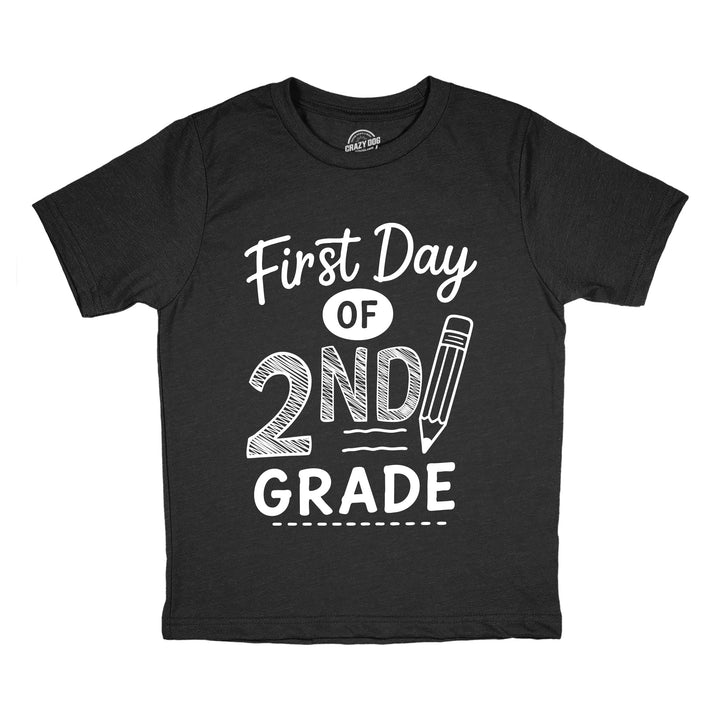 Funny Heather Black - First Day 2nd First Day Of 2nd Grade Youth T Shirt Nerdy blank Tee