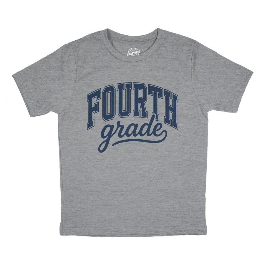 Funny Light Heather Grey - 4th Grade Varsity 4th Grade Varsity Letters Youth T Shirt Nerdy blank Tee