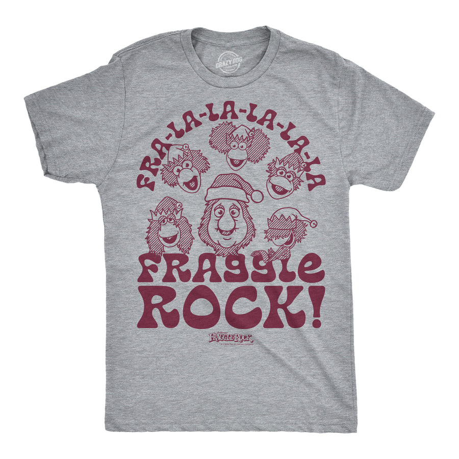 Funny Light Heather Navy - Fra La La Fraggle Fra La La La Fraggle Rock Christmas Mens T Shirt Nerdy Christmas Tv & Movies Tee