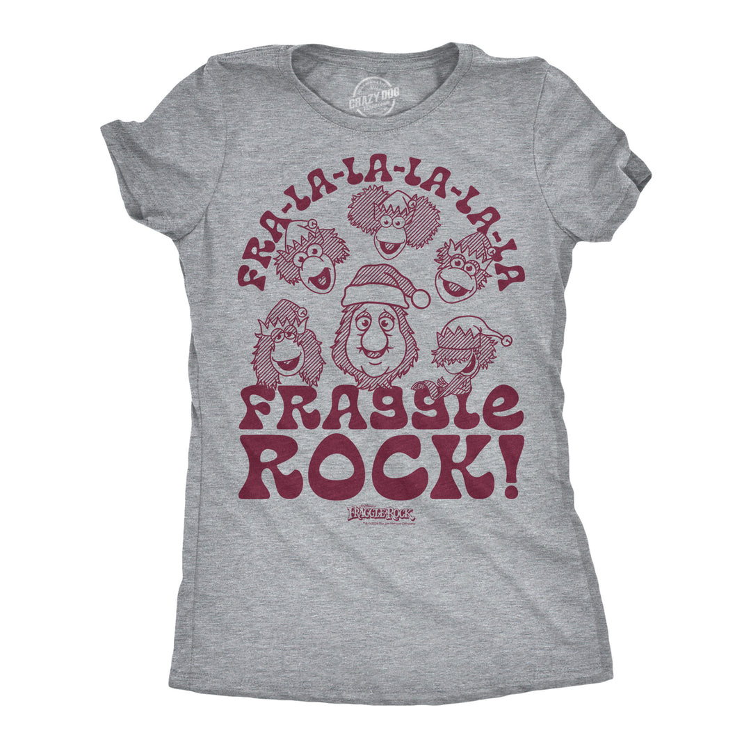Funny Light Heather Navy - Fra La La Fraggle Fra La La La Fraggle Rock Christmas Womens T Shirt Nerdy Christmas Tv & Movies Tee