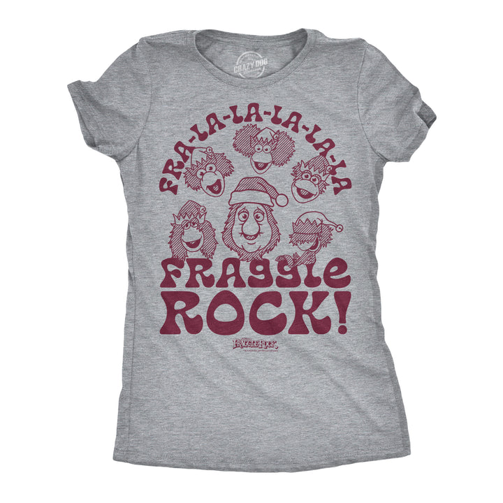 Funny Light Heather Navy - Fra La La Fraggle Fra La La La Fraggle Rock Christmas Womens T Shirt Nerdy Christmas Tv & Movies Tee