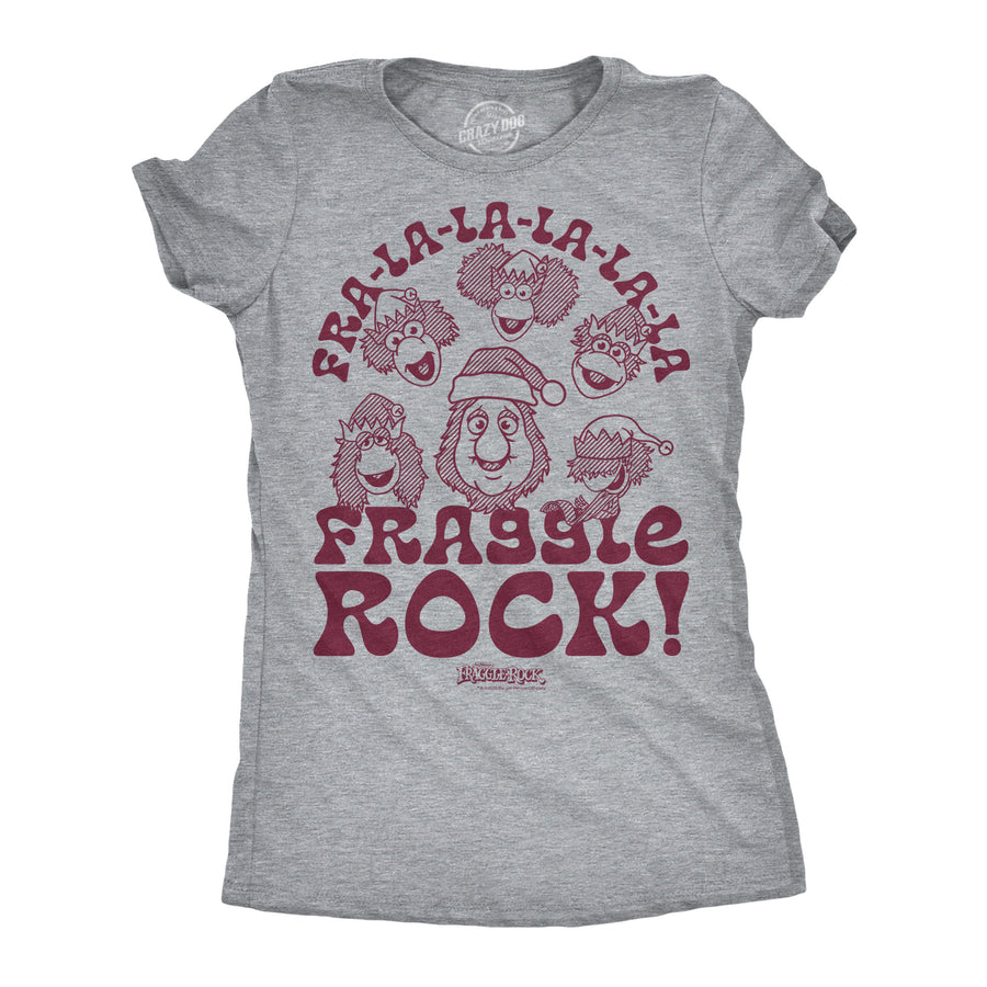 Funny Light Heather Navy - Fra La La Fraggle Fra La La La Fraggle Rock Christmas Womens T Shirt Nerdy Christmas Tv & Movies Tee