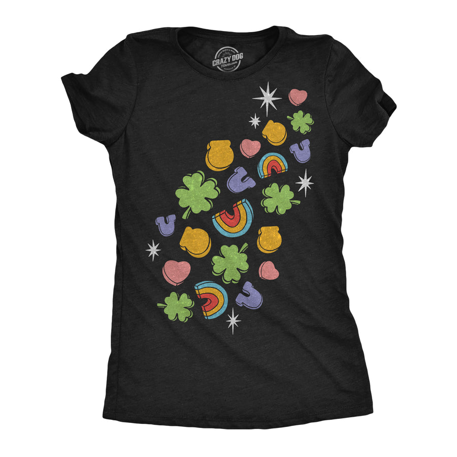 Funny Heather Black - Glitter Lucky Charms Glitter Lucky Charms Womens T Shirt Nerdy Saint Patrick's Day Tee
