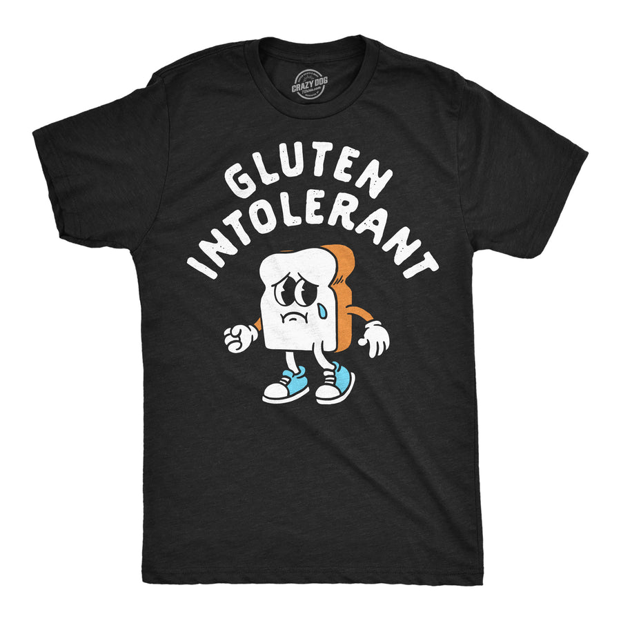 Funny Heather Black - Gluten Intolerant Gluten Intolerant Mens T Shirt Nerdy food Tee