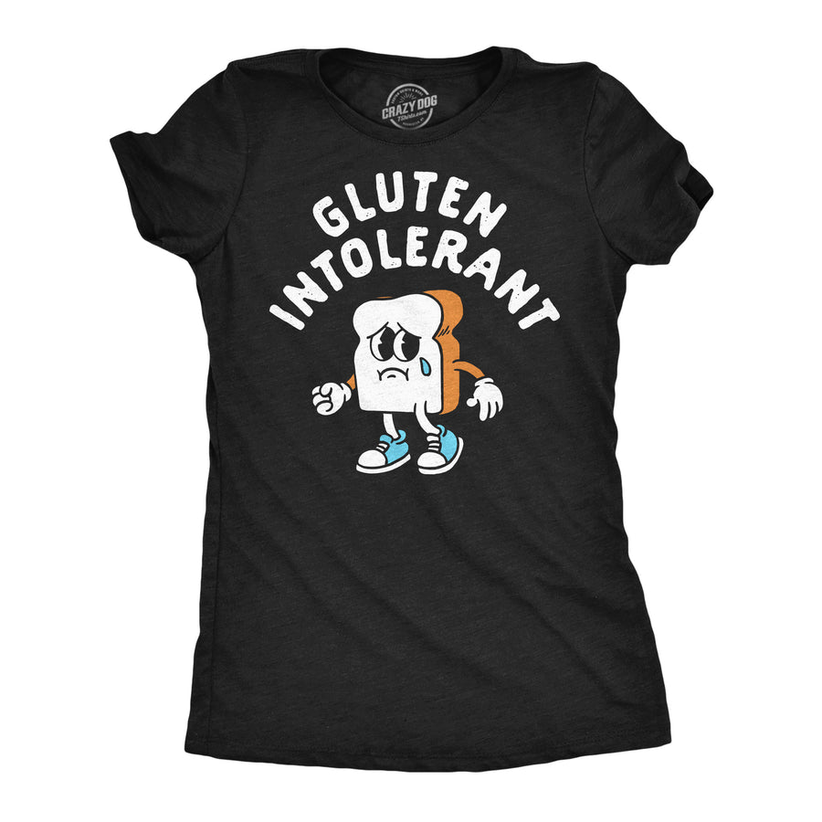 Funny Heather Black - Gluten Intolerant Gluten Intolerant Womens T Shirt Nerdy food Tee