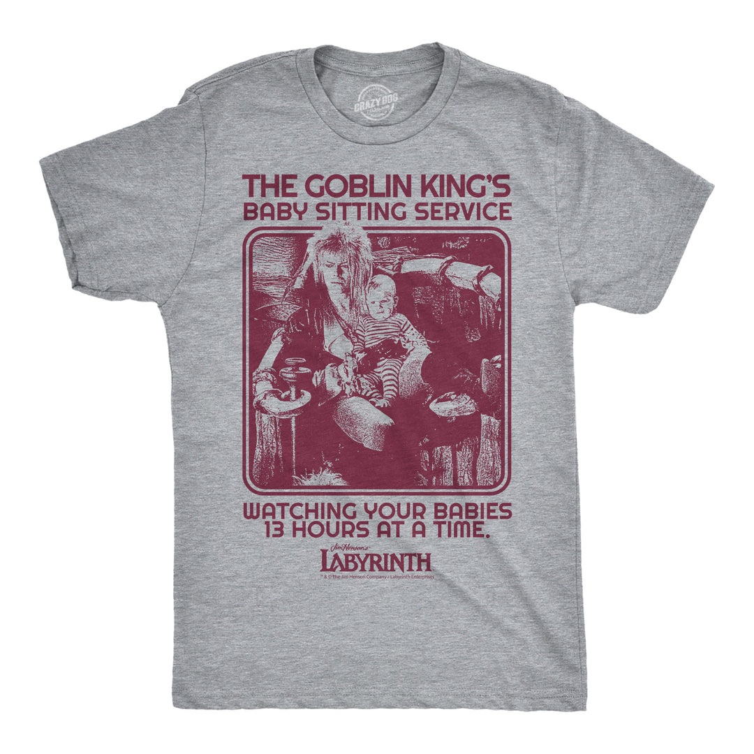 Funny Light Heather Grey - Goblin Kings Babysitting The Goblin Kings Babysitting Service Mens T Shirt Nerdy TV & Movies Tee