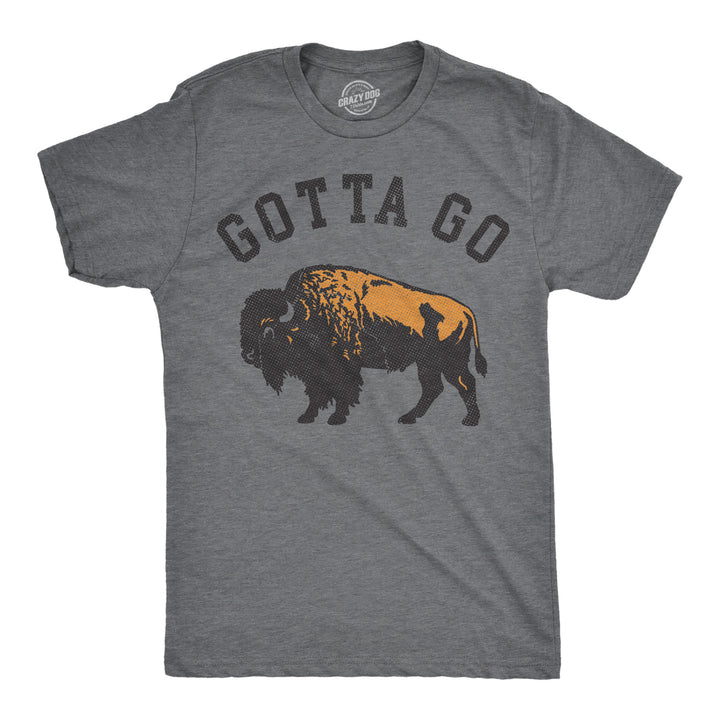 Funny Dark Heather Grey - Gotta Go Buffalo Gotta Go Buffalo Mens T Shirt Nerdy animal Tee