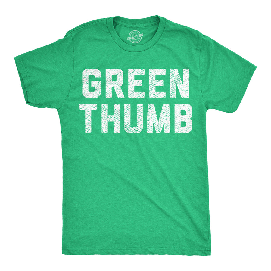 Funny Heather Green - Green Thumb Green Thumb Mens T Shirt Nerdy blank Tee
