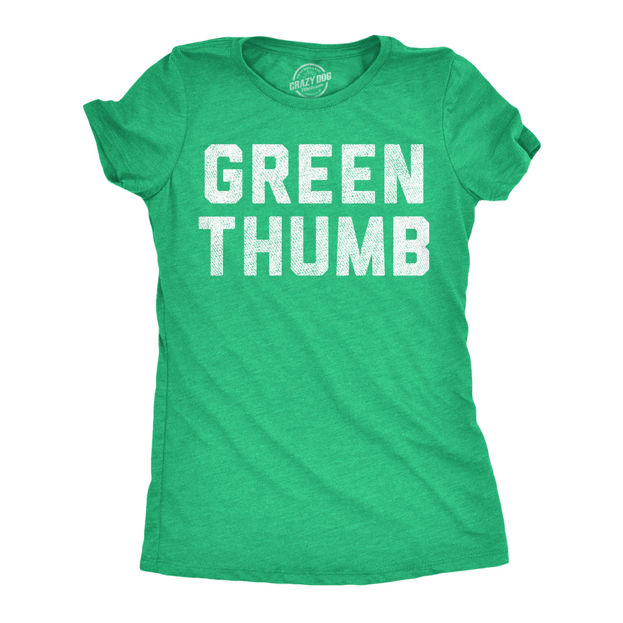 Funny Heather Green - Green Thumb Green Thumb Womens T Shirt Nerdy blank Tee