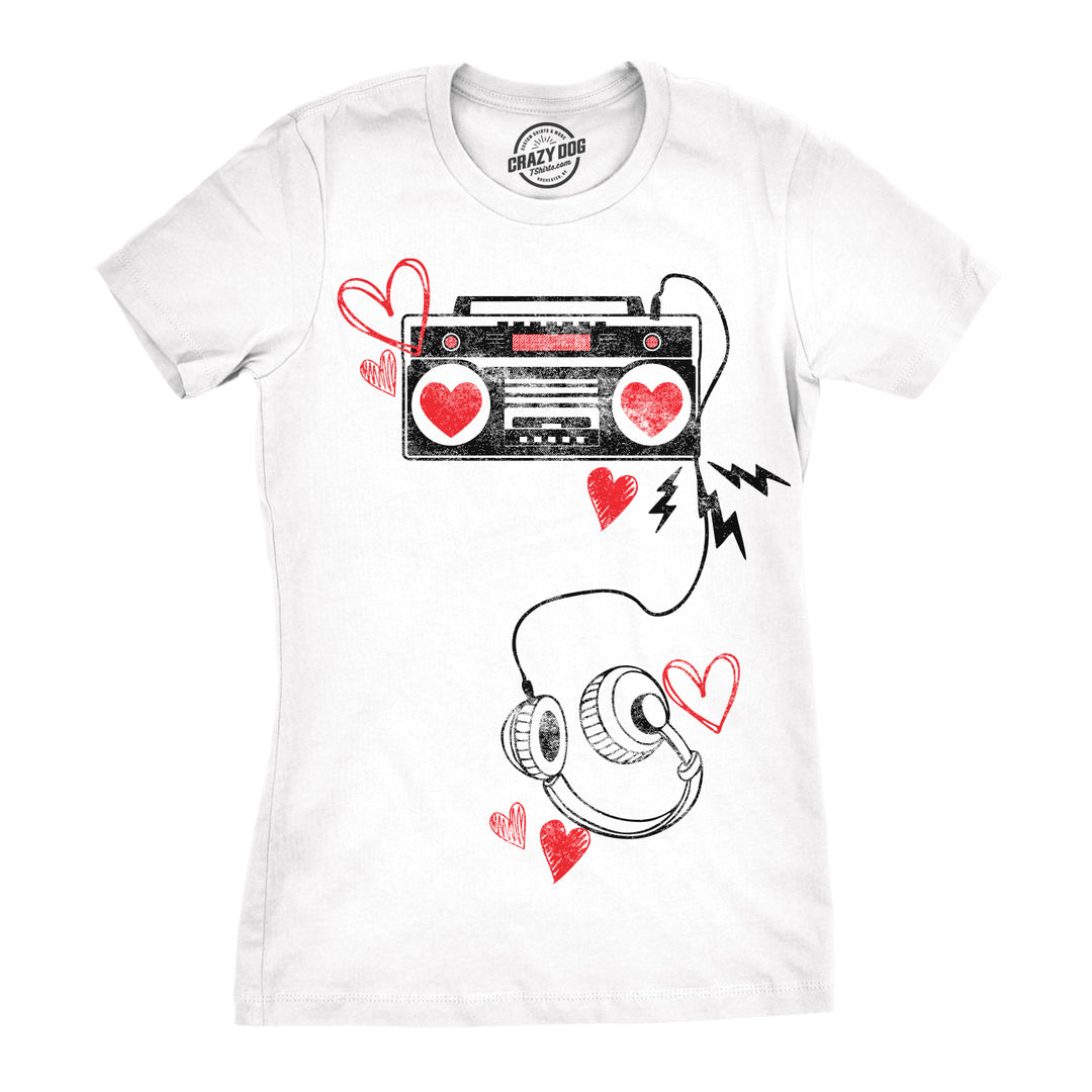 Funny White - Heartbox Heartbox Womens T Shirt Nerdy music Tee