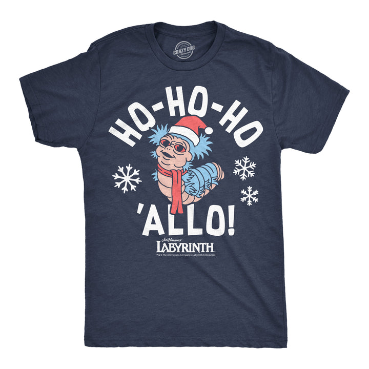 Funny Heather Navy - Ho Ho Allo Ho Ho Ho Allo Labyrinth Mens T Shirt Nerdy Christmas Tv & Movies Tee