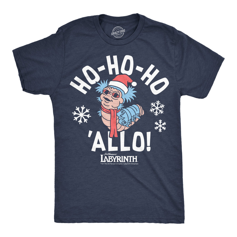 Funny Heather Navy - Ho Ho Allo Ho Ho Ho Allo Labyrinth Mens T Shirt Nerdy Christmas Tv & Movies Tee