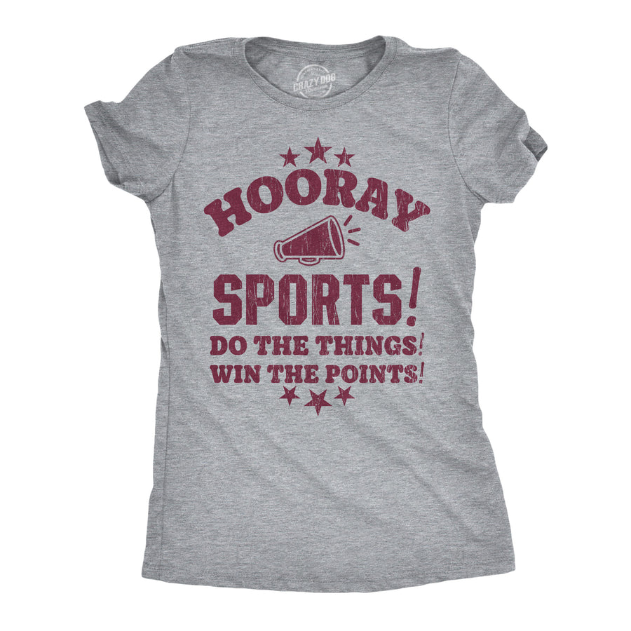 Funny Light Heather Grey - Hooray Sports Hooray Sports Womens T Shirt Nerdy football baseball basketball Tee