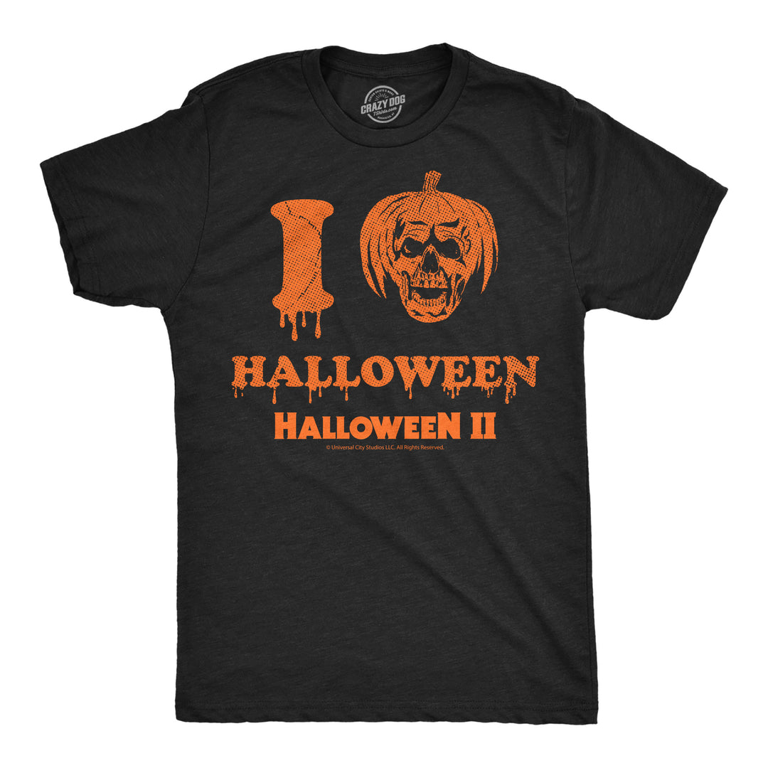 Funny Heather Black -  Pumpkin Skull Halloween I Pumpkin Skull Halloween Mens T Shirt Nerdy Halloween TV & Movies Tee