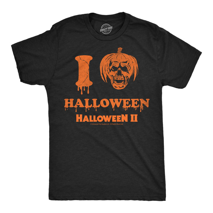 Funny Heather Black -  Pumpkin Skull Halloween I Pumpkin Skull Halloween Mens T Shirt Nerdy Halloween TV & Movies Tee