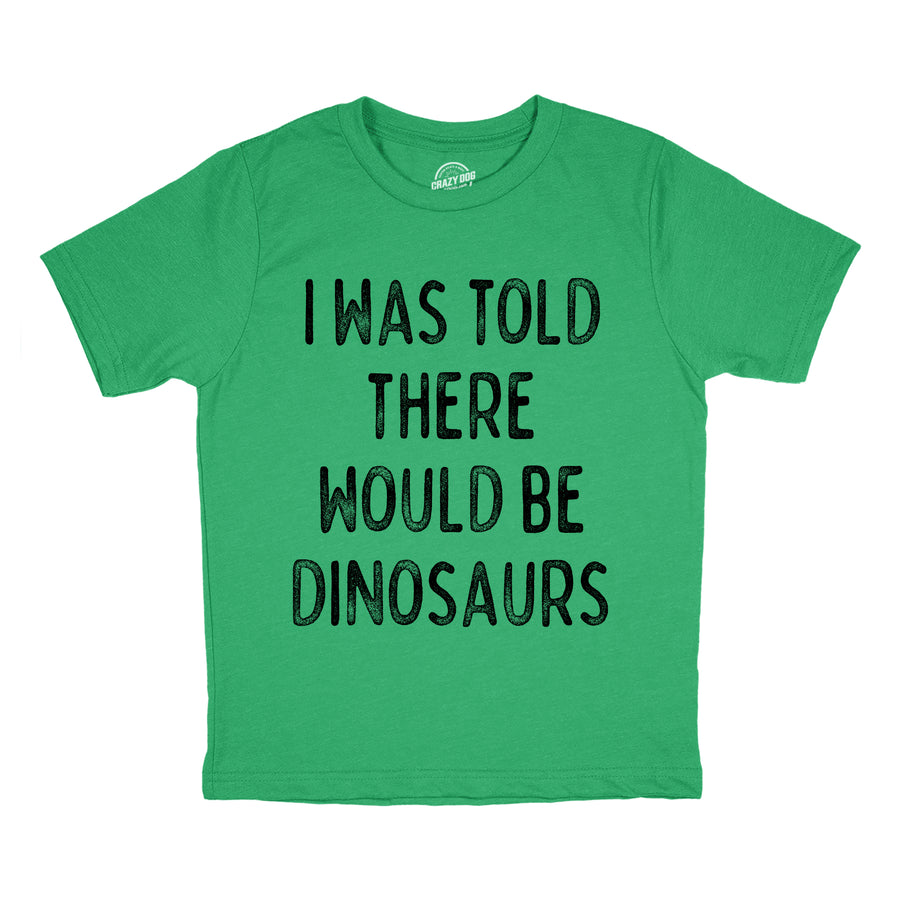 Funny Heather Green - Told Would Be Dinos I Was Told There Would Be Dinosaurs Youth T Shirt Nerdy Dinosaur Tee
