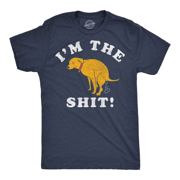 Funny Heather Navy - I Am The Shit Im The Shit Mens T Shirt Nerdy dog toilet Tee