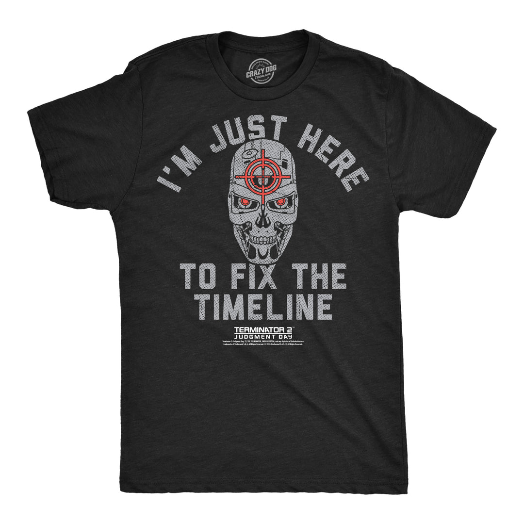 Funny Heather Black - Fix Timeline Im Just Here To Fix The Timeline Mens T Shirt Nerdy TV & Movies Tee