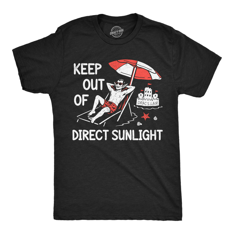 Funny Heather Black - Direct Sunlight Keep Out Of Direct Sunlight Mens T Shirt Nerdy Halloween Tee