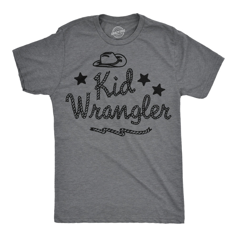 Funny Dark Heather Grey - Kid Wrangler Kid Wrangler Mens T Shirt Nerdy blank Tee