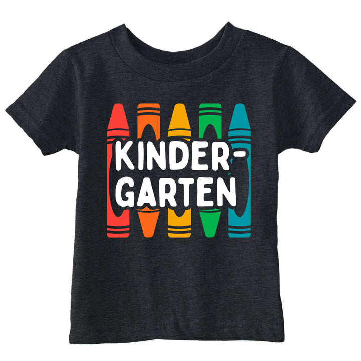 Funny Heather Black - Kindergarten Crayons Kindergarten Crayons Toddler T Shirt Nerdy blank Tee