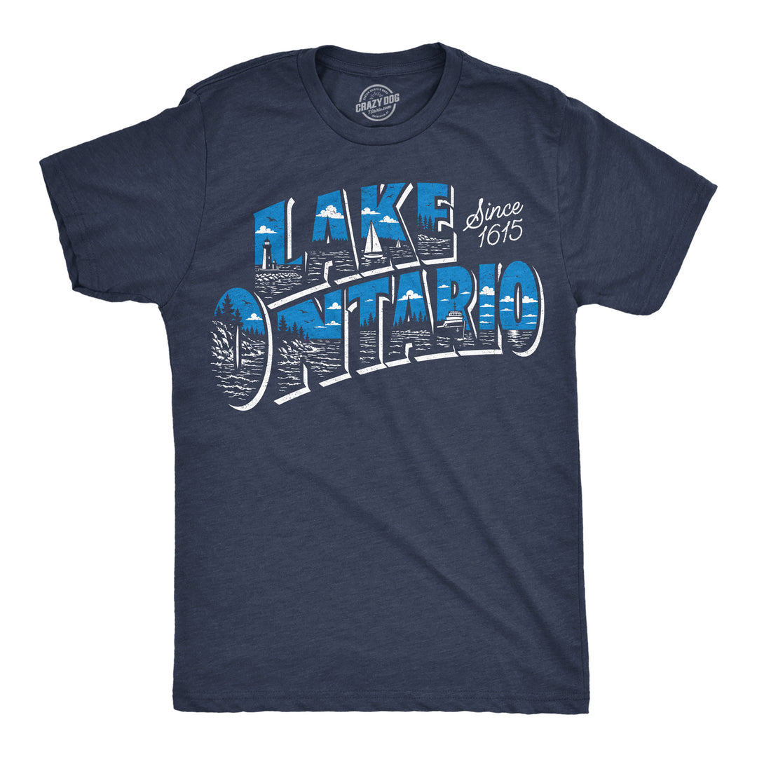 Funny Heather Navy - Lake Ontario 1615 Lake Ontario Since 1615 Mens T Shirt Nerdy Political Tee